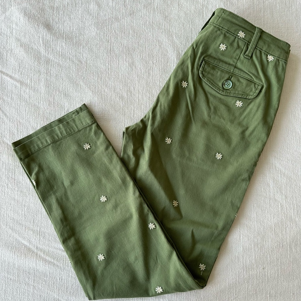 Driftwood Daisy Embroidered Chino Pants